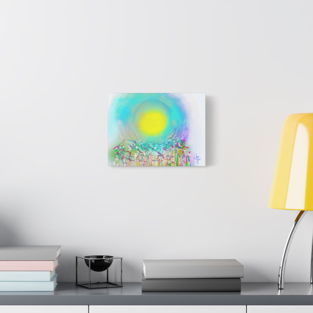 Sunlit Meadow Abstract Canvas Art — Bright Floral Wall Decor
