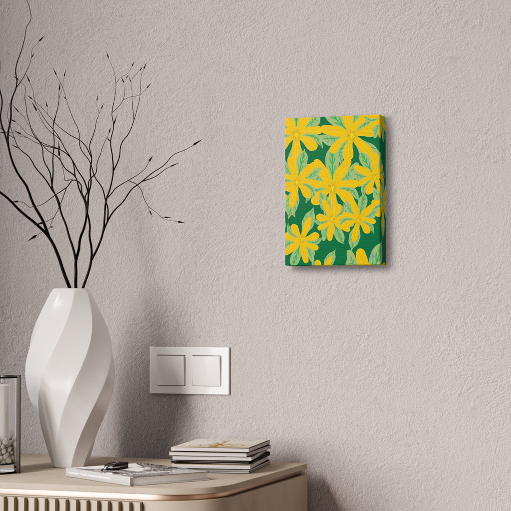 Yellow Daisy Canvas Wall Art — Bright Floral Stretched Canvas (1.5" Depth)