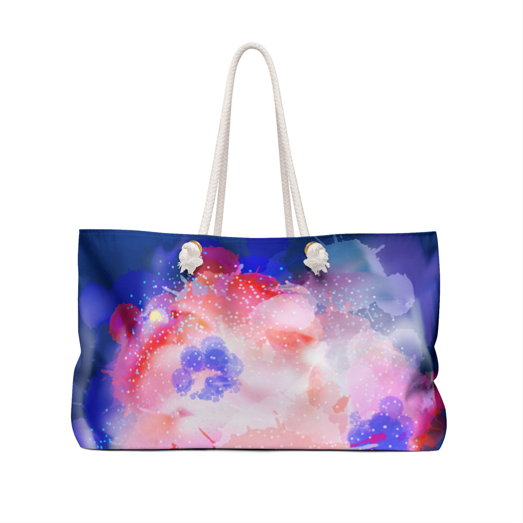 Floral Watercolor Weekender Bag — Colorful Abstract Travel Tote