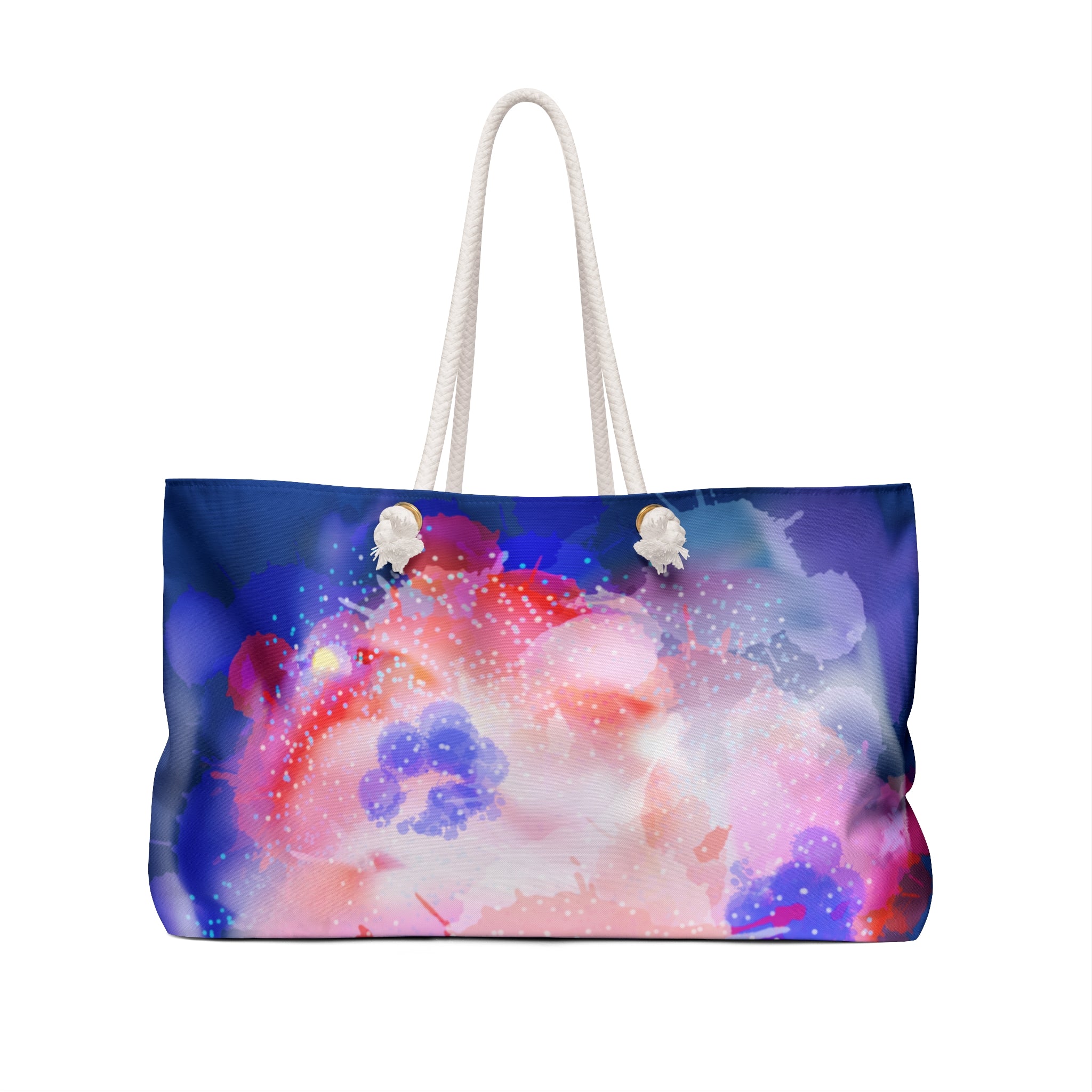 Floral Watercolor Weekender Bag — Colorful Abstract Travel Tote
