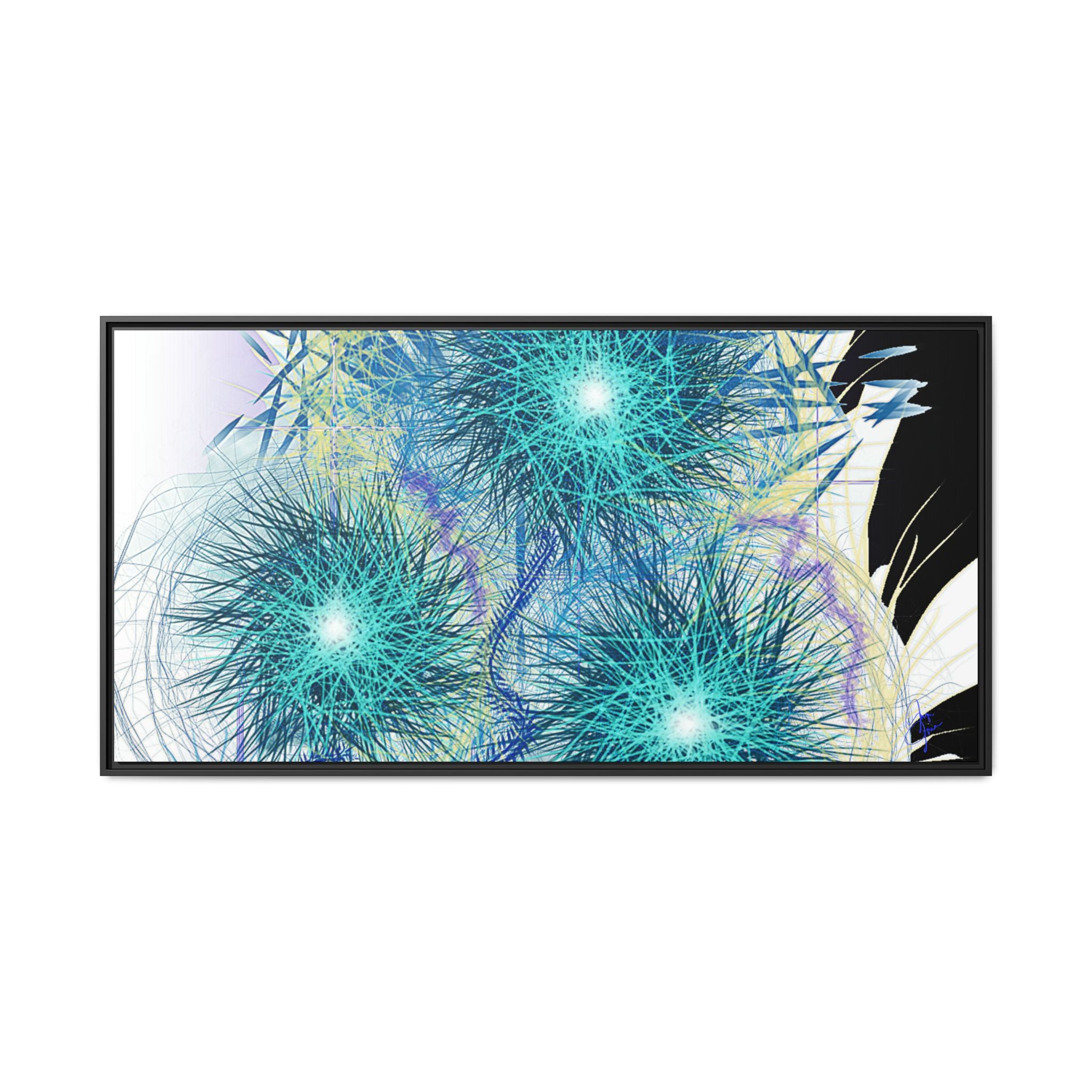Dandelion Abstract Print Matte Canvas Framed Wall Art