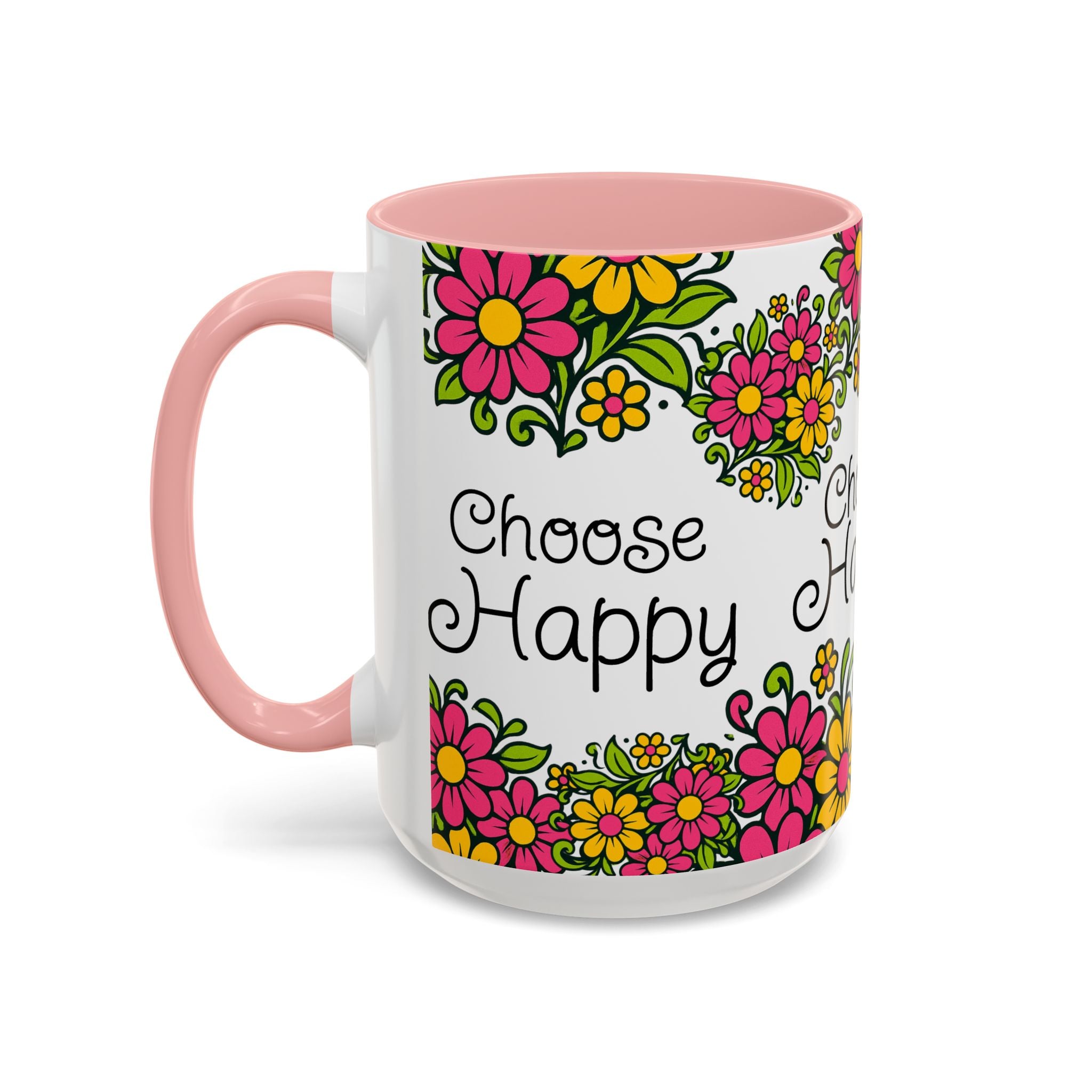 Choose Happy Floral Coffee Mug — Accent 11/15oz