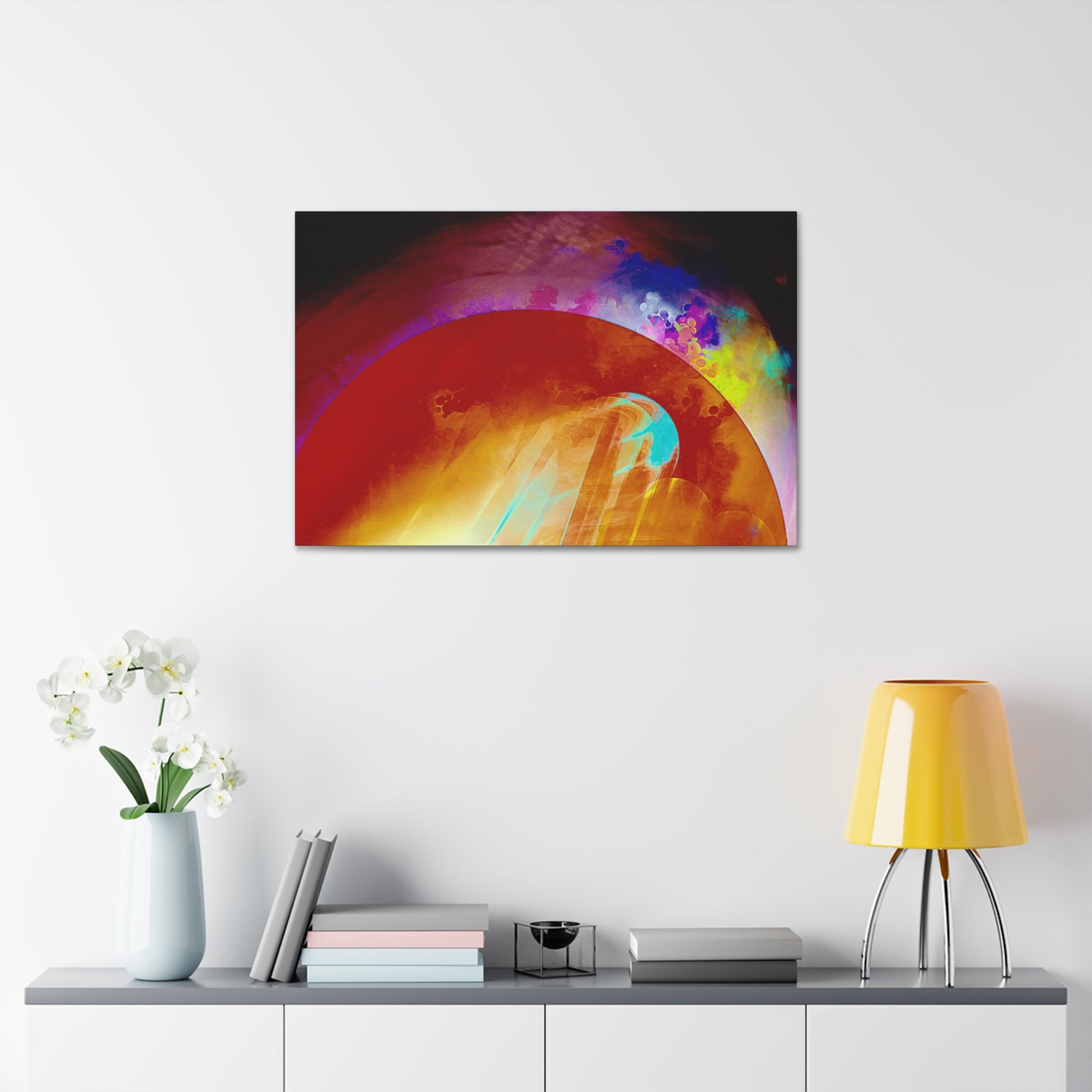 Abstract Solar Burst Canvas Print — Vibrant Colorful Wall Art