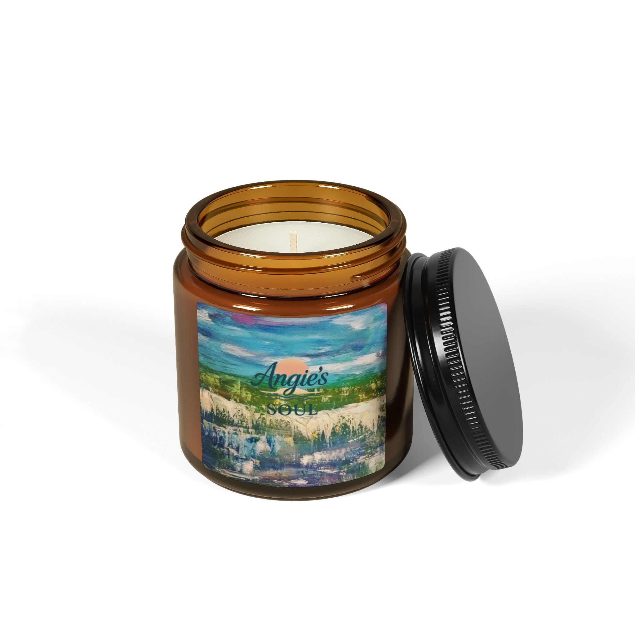 Amber Jar Soy Candle — Angie's Coastal Breeze Scent (Multi-Size)
