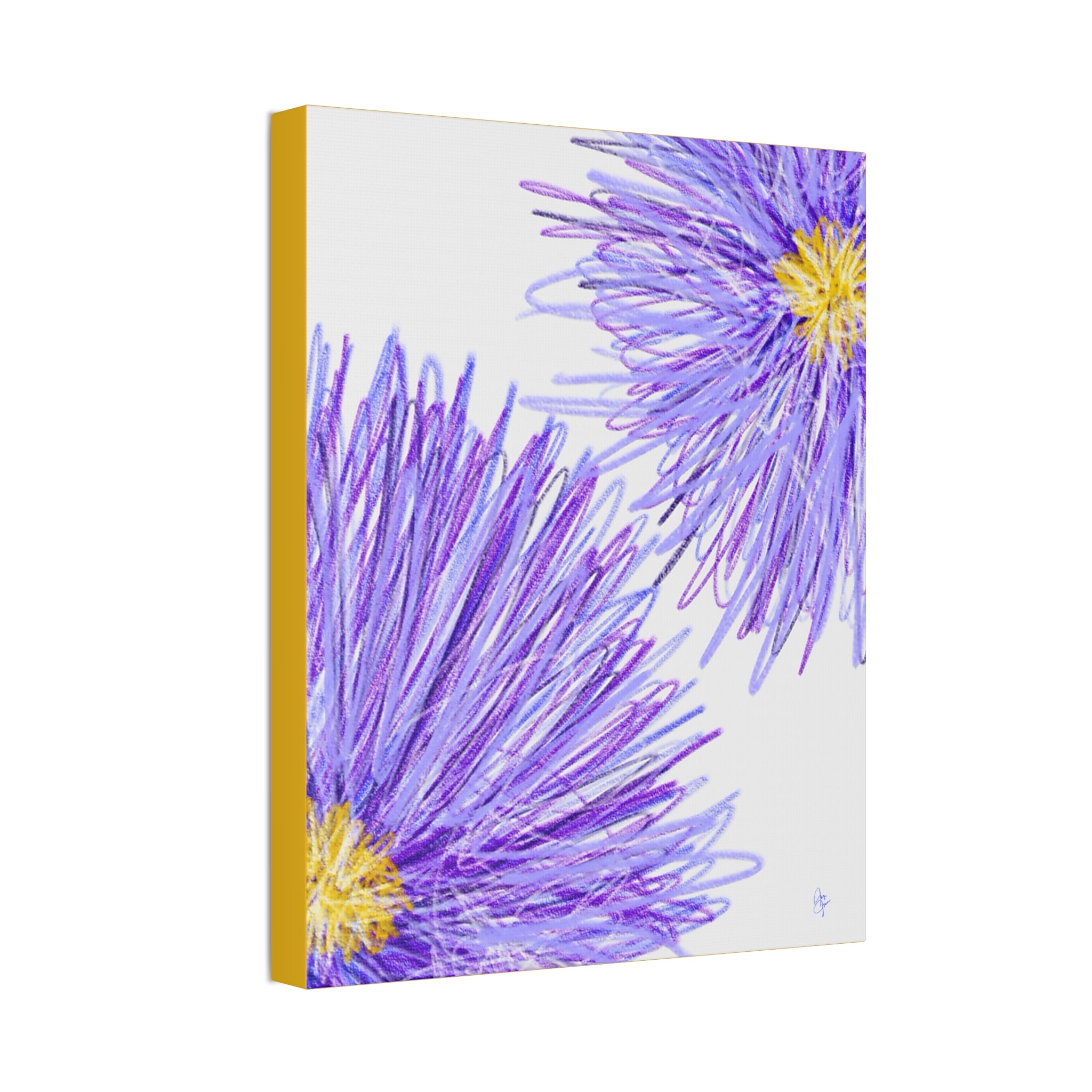Purple Aster Floral Canvas Wrap – Vibrant Botanical Wall Art, 1.5" Stretched