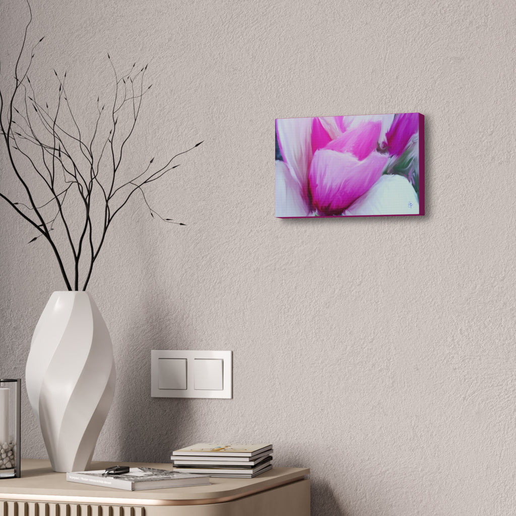 Pink Tulip Tree Abstract Canvas Wall Art — Stretched 1.5"