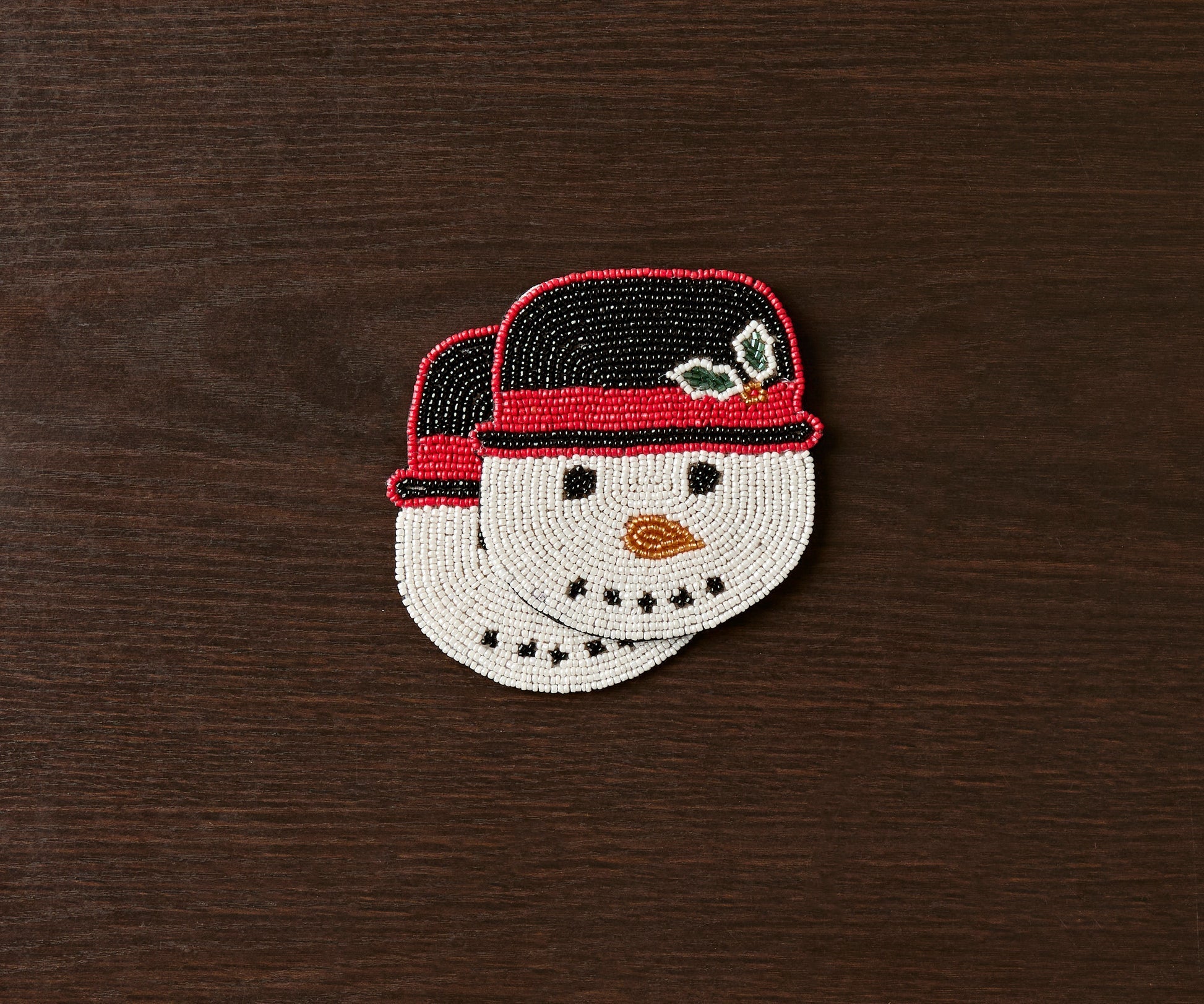 Handmade Beaded Holiday Coaster – Christmas Table Decor by Payton James