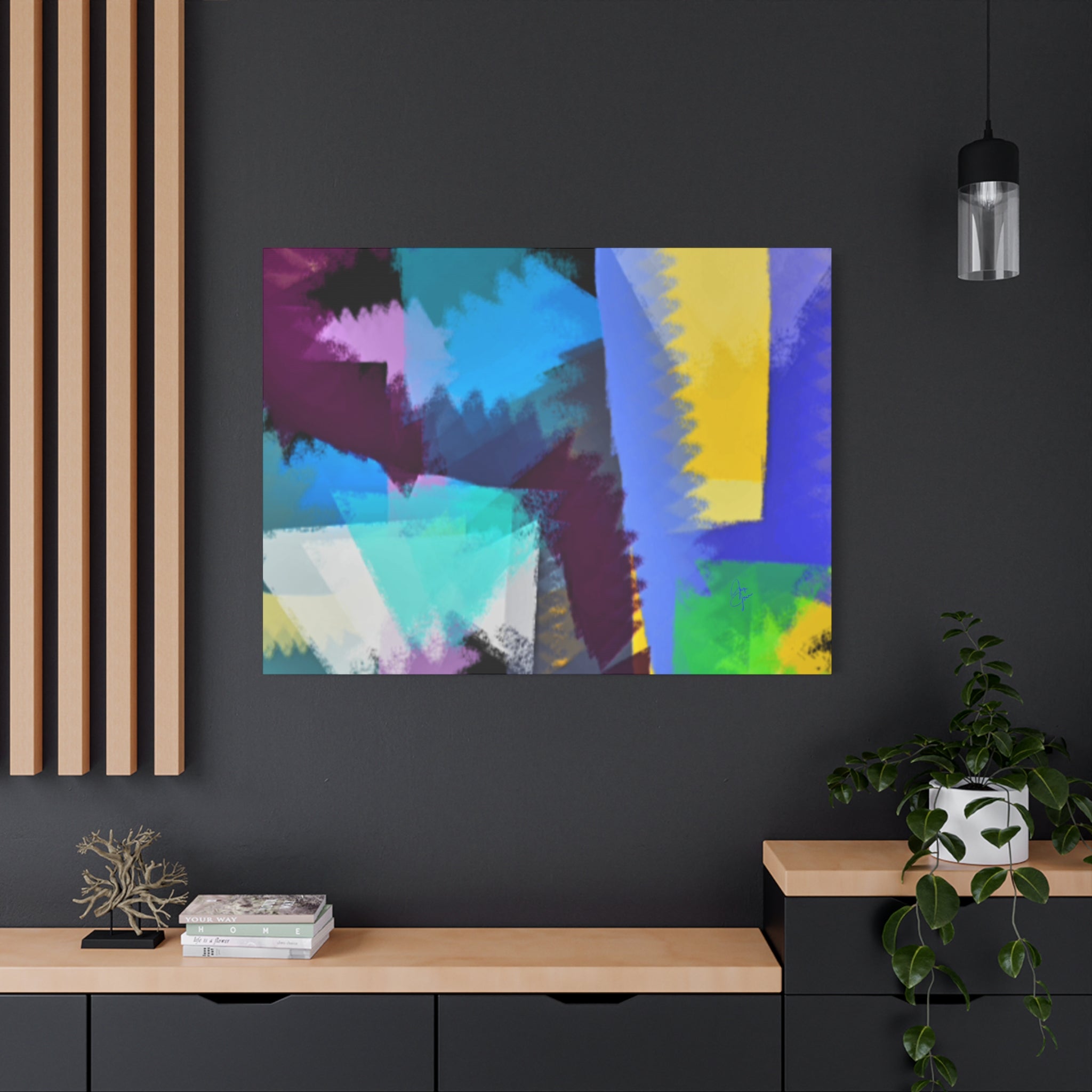 Abstract Color Burst Canvas Print — Vibrant Geometric Wall Art