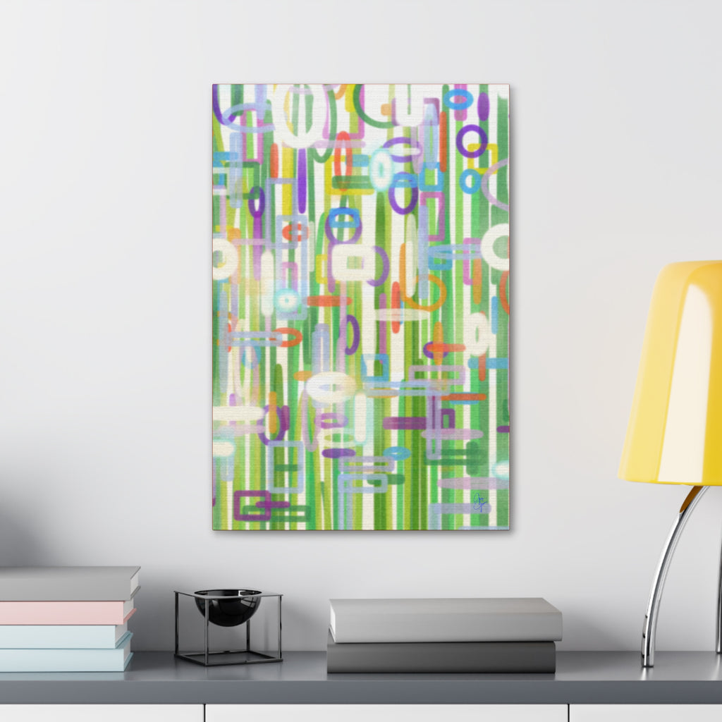 Contemporary Flower Garden Canvas Stretched 1.5"