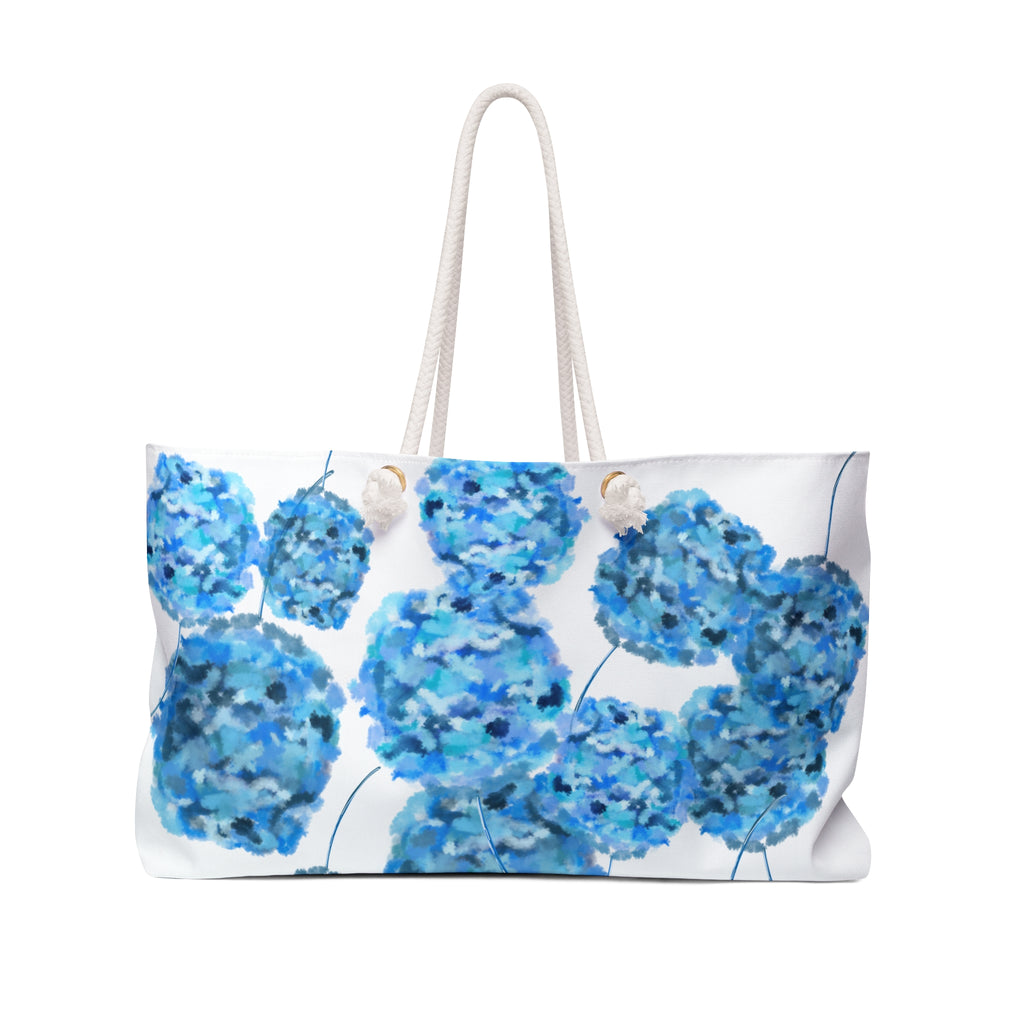 Blue Hydrangea Weekender Bag - Floral Travel Tote