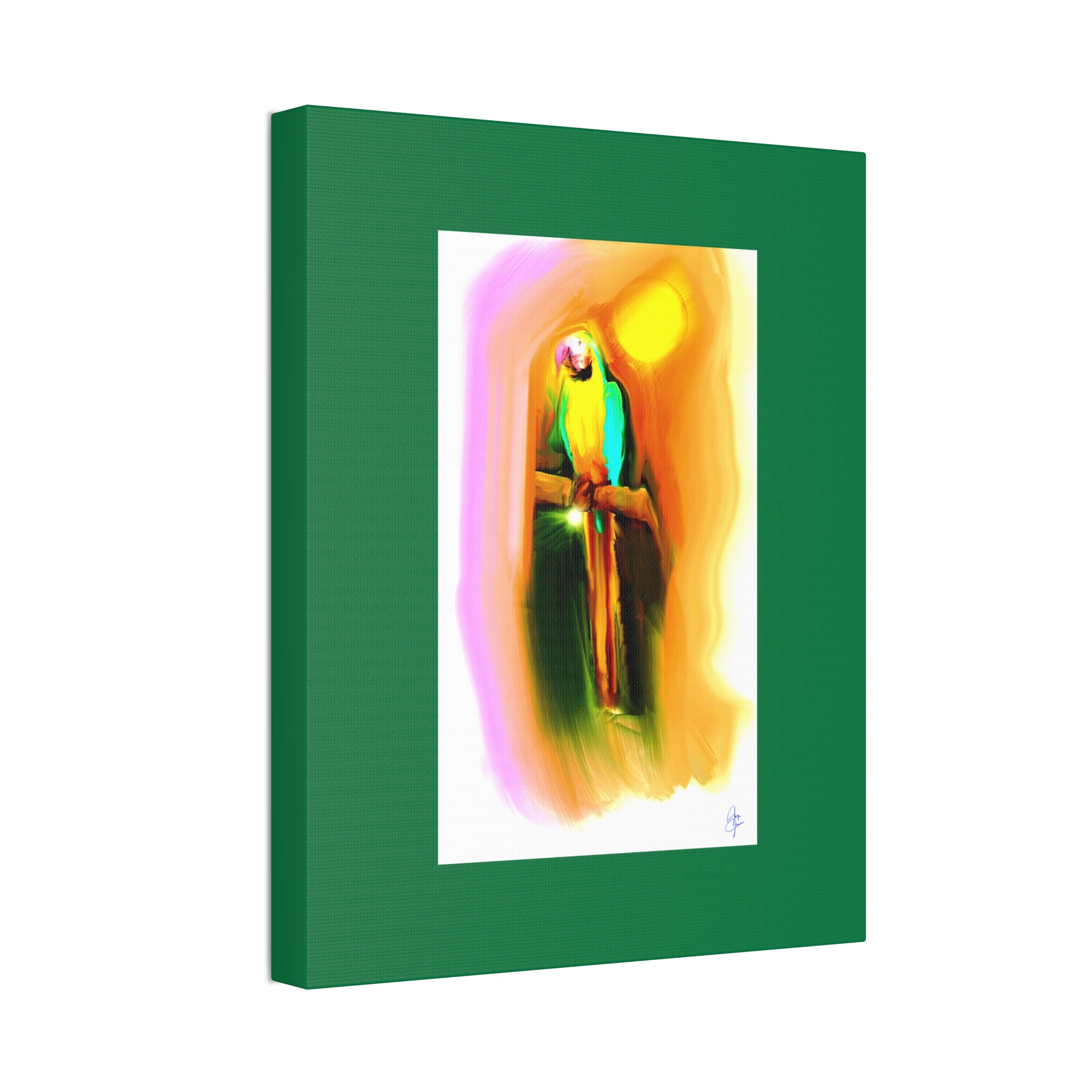 Tropical Parrot Canvas Print — Vibrant Sunlit Bird Wall Art
