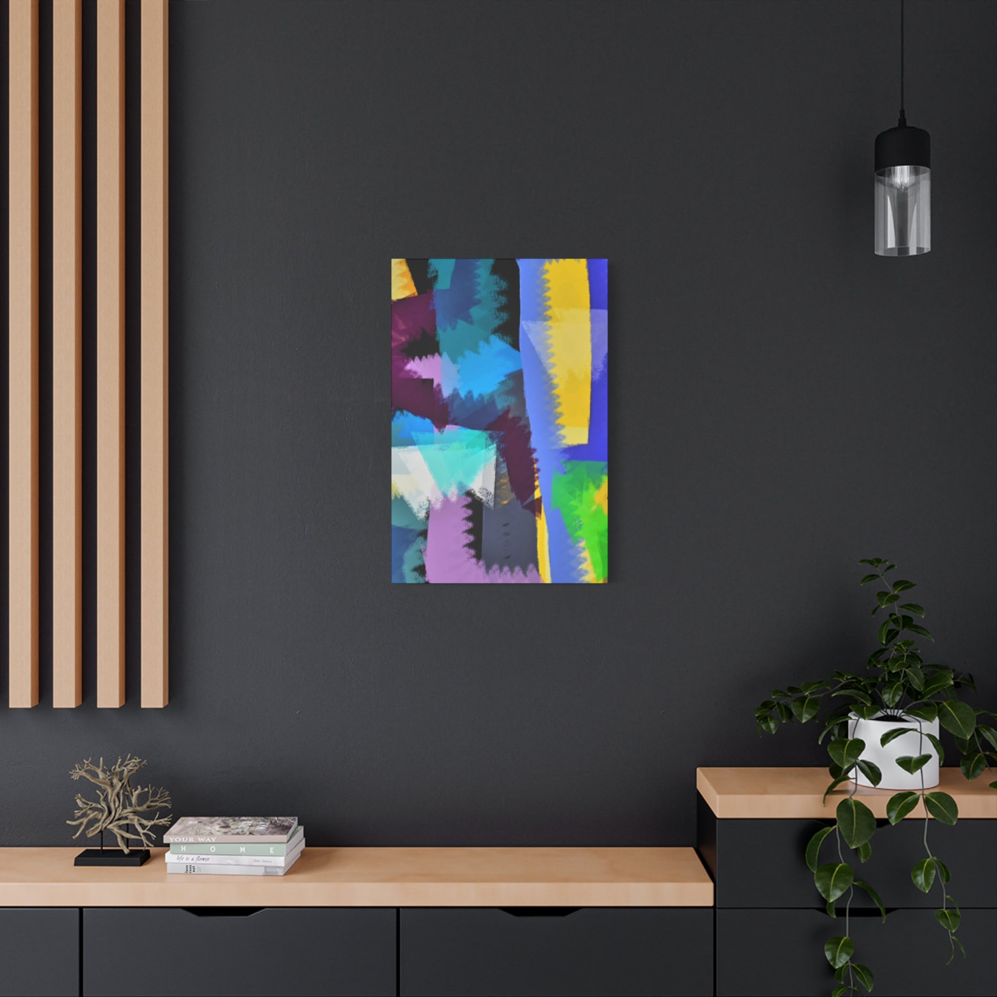 Abstract Color Burst Canvas Print — Vibrant Geometric Wall Art