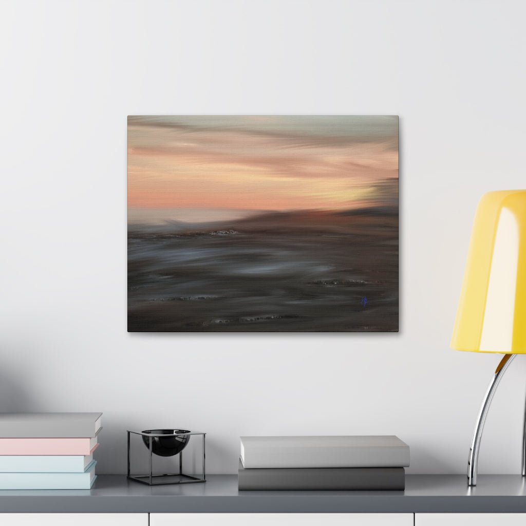 Sunset Blur Seascape Canvas Print — Abstract Coastal Wall Art
