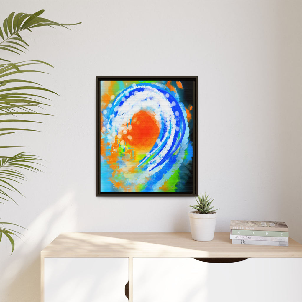 Abstract Ocean Wave Matte Canvas Print — Framed Multi‑Color Wall Art