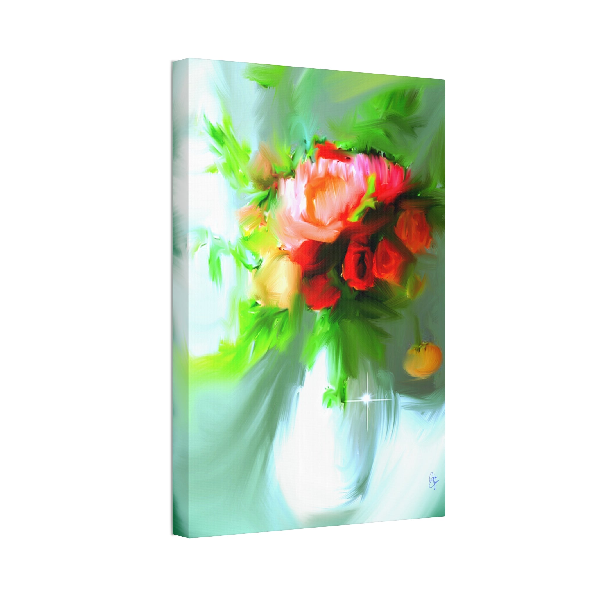 Vibrant Floral Bouquet Canvas Wall Art — Stretched 1.5"