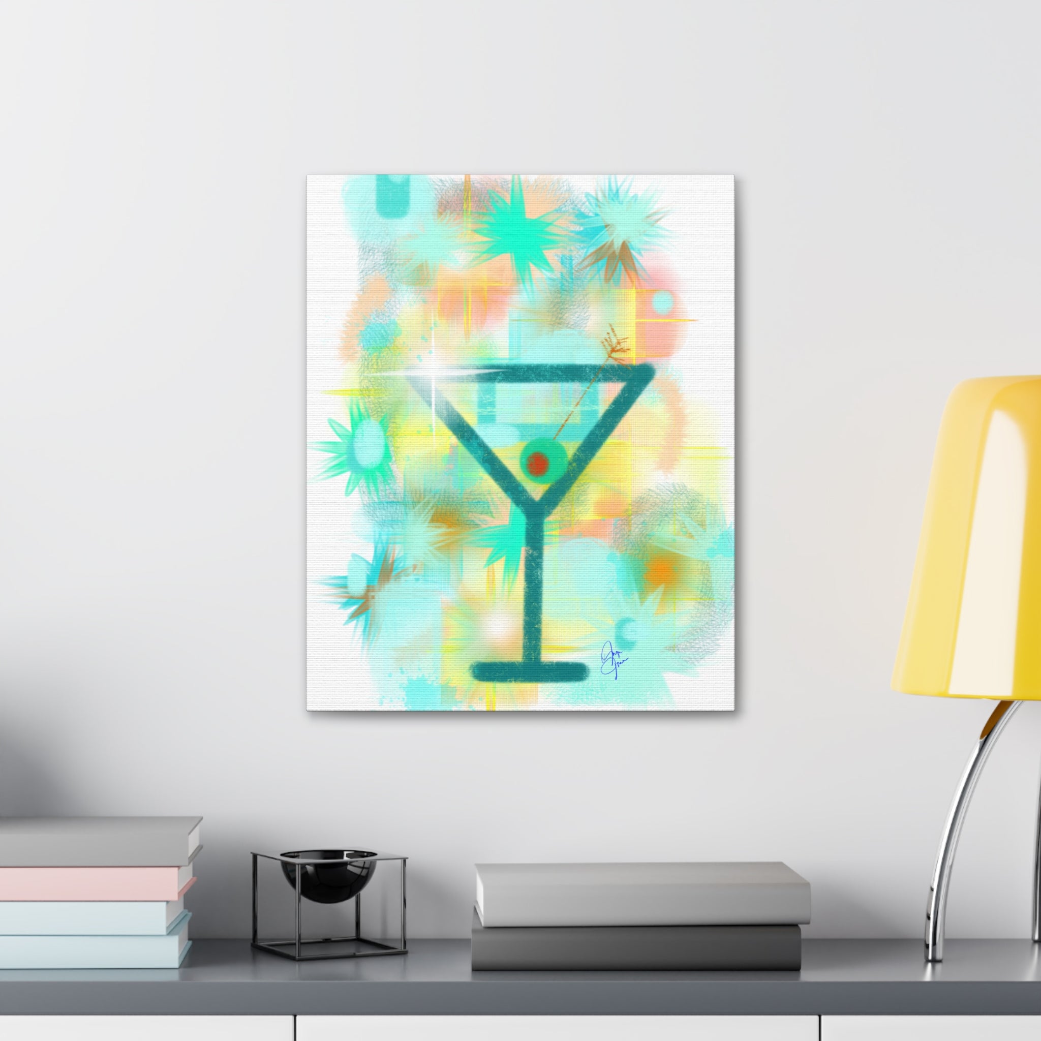 Martini Pop Art Canvas — Colorful Retro Cocktail Wall Art