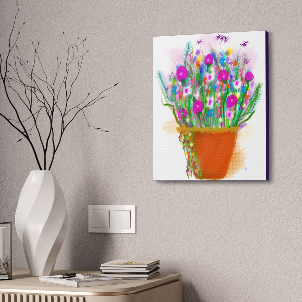 Flowers Brighten Your Day.  Stretched Canvas Wall Art — 1.5" Depth