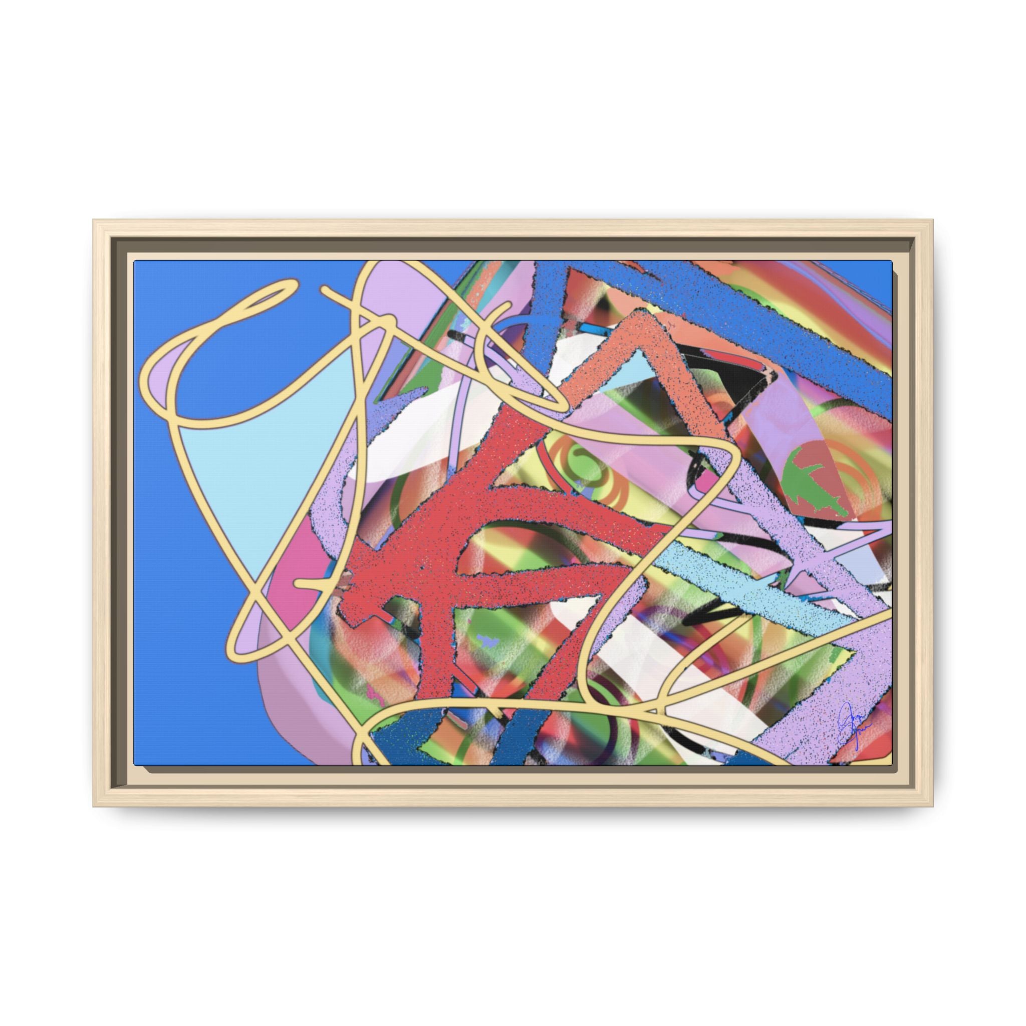 Abstract Multi‑Color Framed Canvas Art – Vibrant Modern Wall Decor