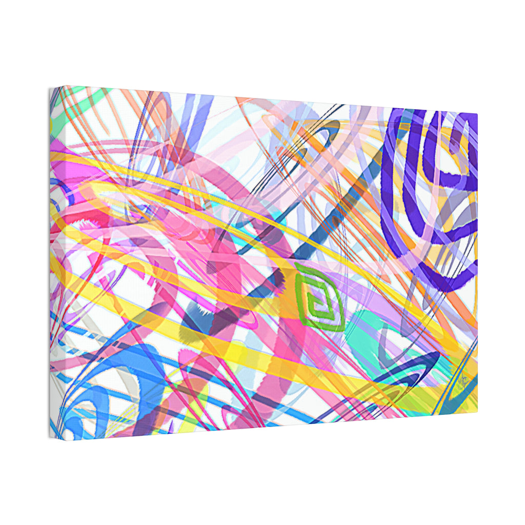 Abstract Rainbow Scribble Canvas – Colorful Modern Wall Art (1.5" Stretched)