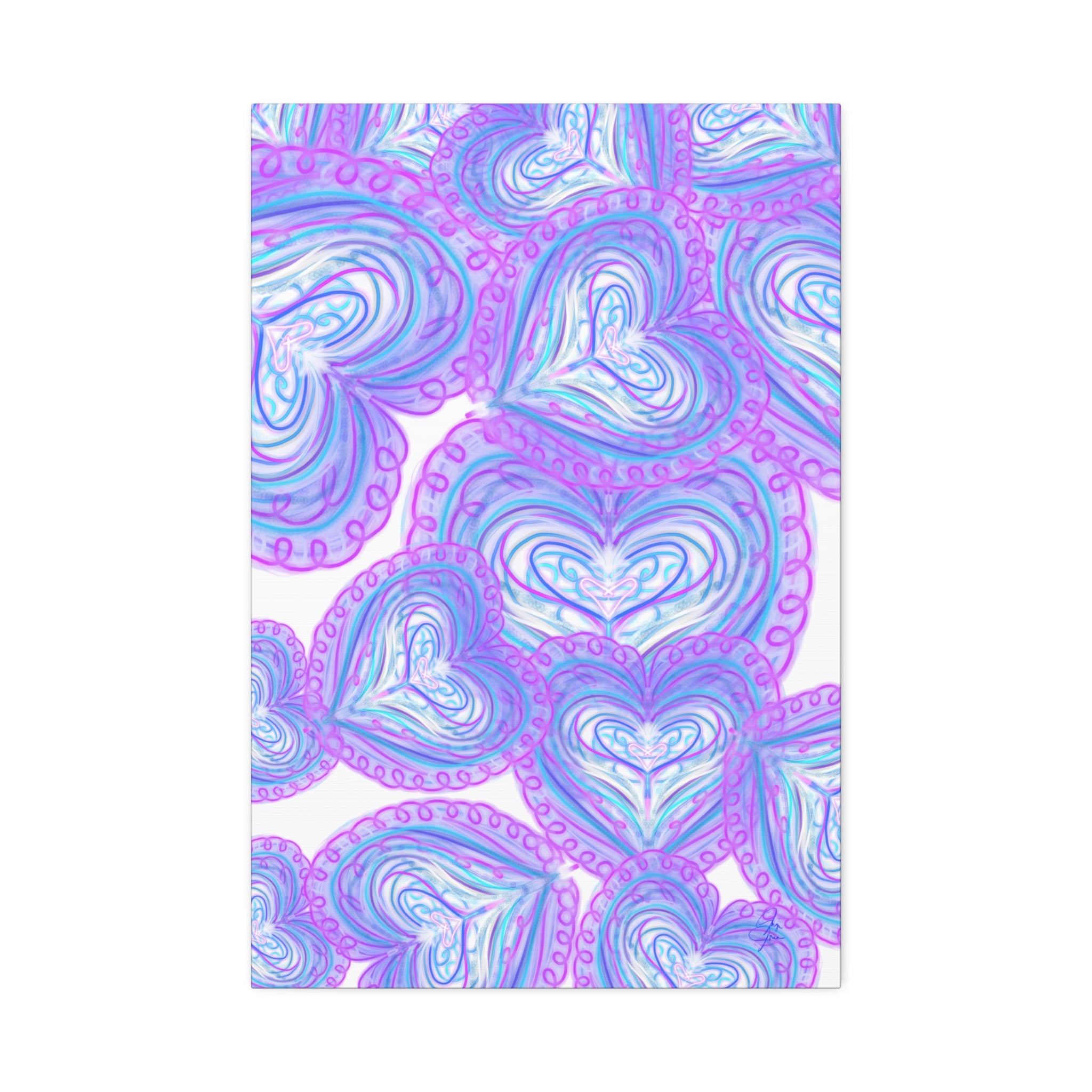 Pastel Heart Swirl Canvas Print — Stretched 1.5"