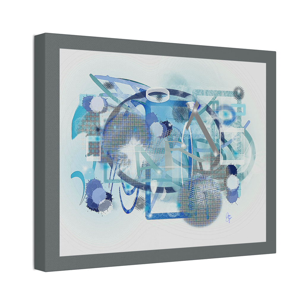 Abstract Blue Ocean Canvas Print – Modern Geometric Wall Art (Stretched 1.5")