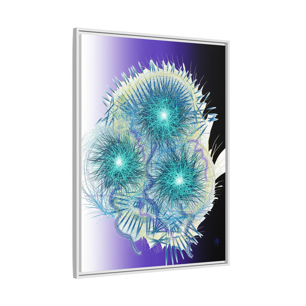 Dandelion Abstract Print Matte Canvas Framed Wall Art