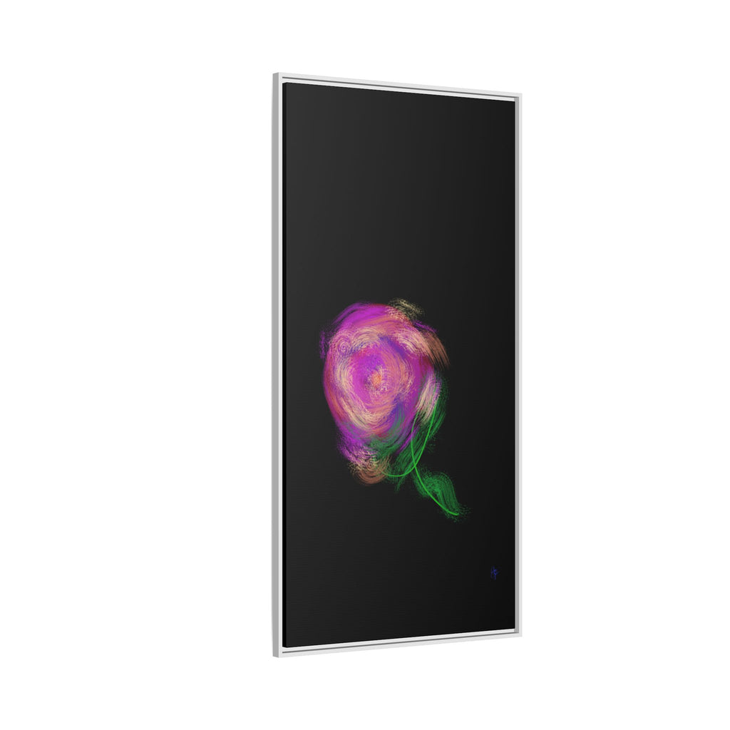 Abstract Rose Swirl Matte Framed Canvas — Multicolor Floral Wall Art