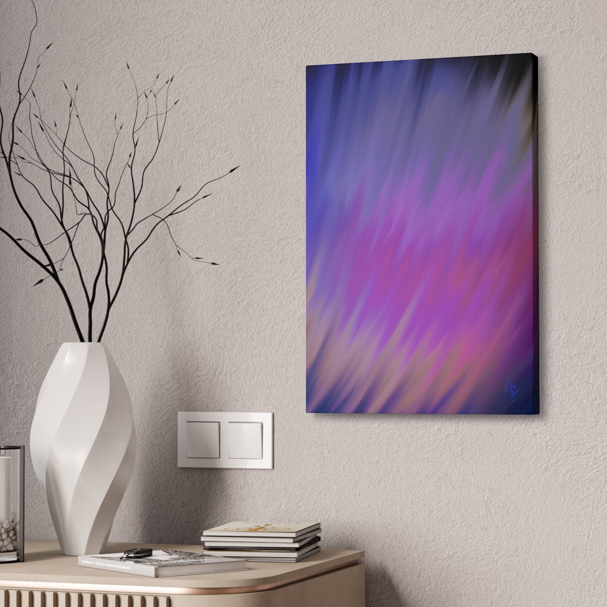 Abstract Purple Gradient Canvas Wall Art — Stretched 1.5"