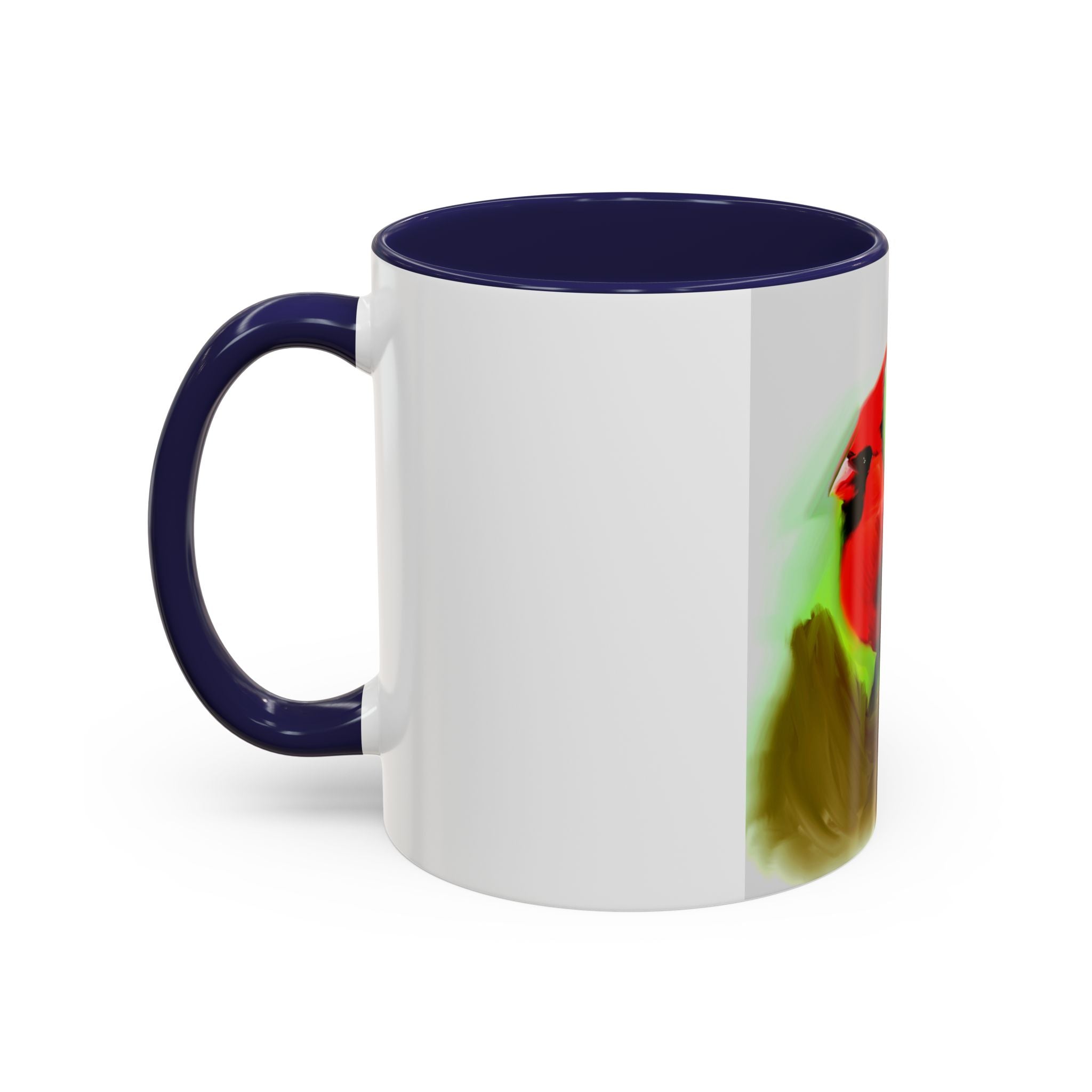 Cardinal Bird Accent Coffee Mug — Red Cardinal Sunrise Art Ceramic Mug (11/15 oz)