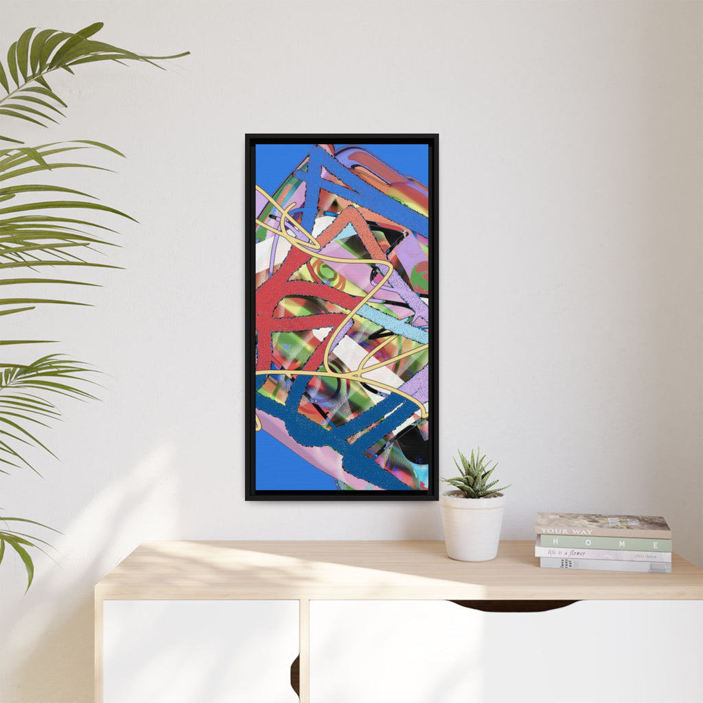 Abstract Multi‑Color Framed Canvas Art – Vibrant Modern Wall Decor