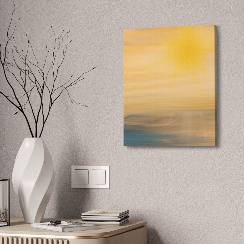 Sunset Blur Abstract Canvas Print – Warm Coastal Wall Art