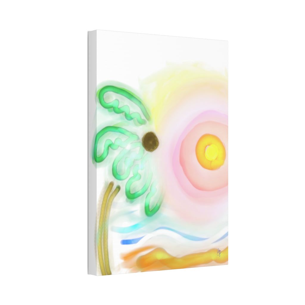 Tropical Sunrise Canvas Wall Art — Stretched 1.5" Beach Landscape Print