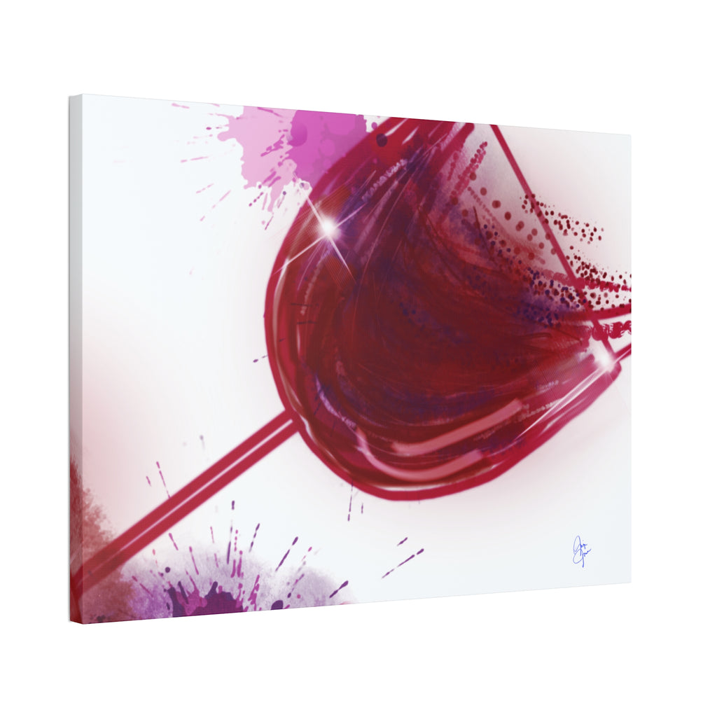 Wine Glass Art Canvas — Red Wine Splash Stretched Wall Art (1.5" Depth)