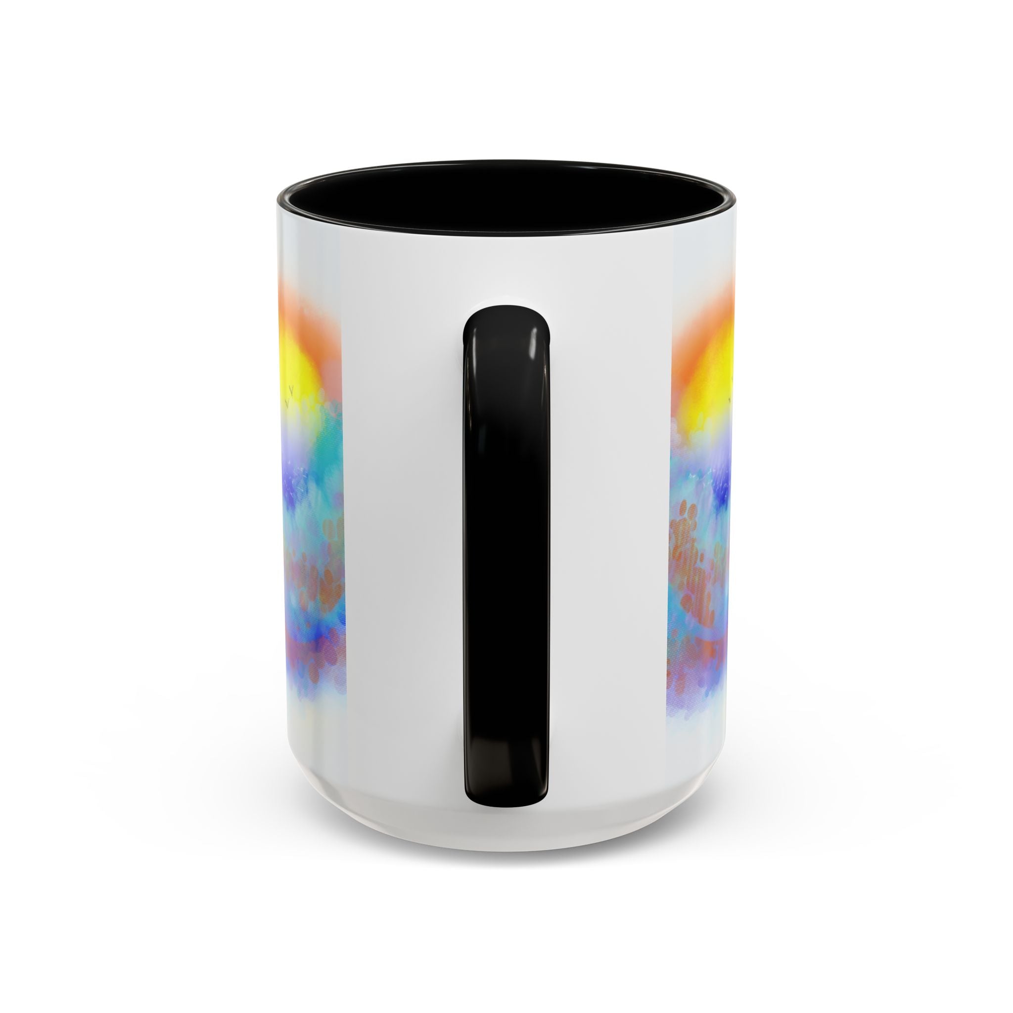 Sunrise Watercolor Accent Coffee Mug — Colorful Ocean Sunrise Art (11/15 oz)