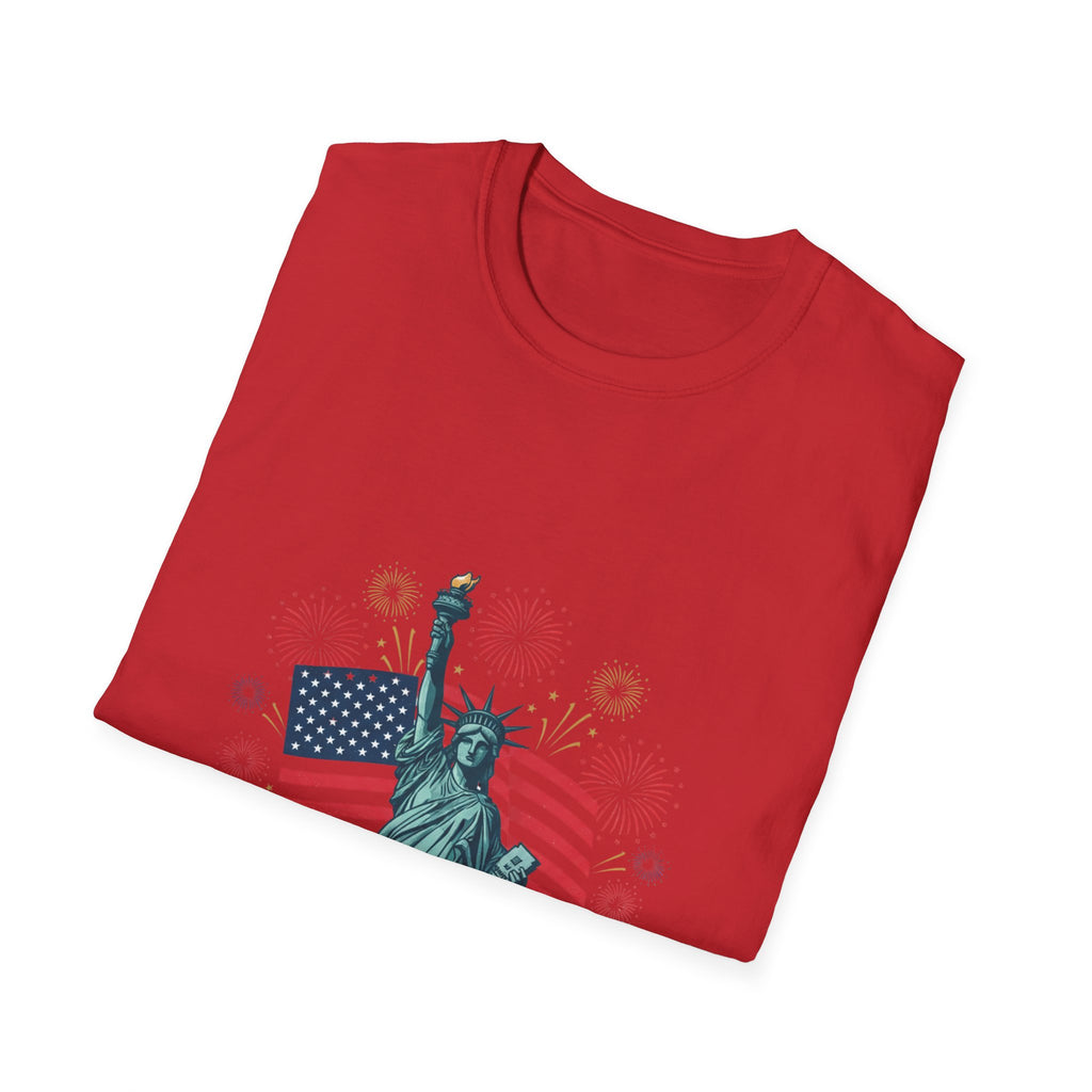 T-Shirt — "Happy 250th Birthday America" Statue of Liberty & Flag Patriotic Tee