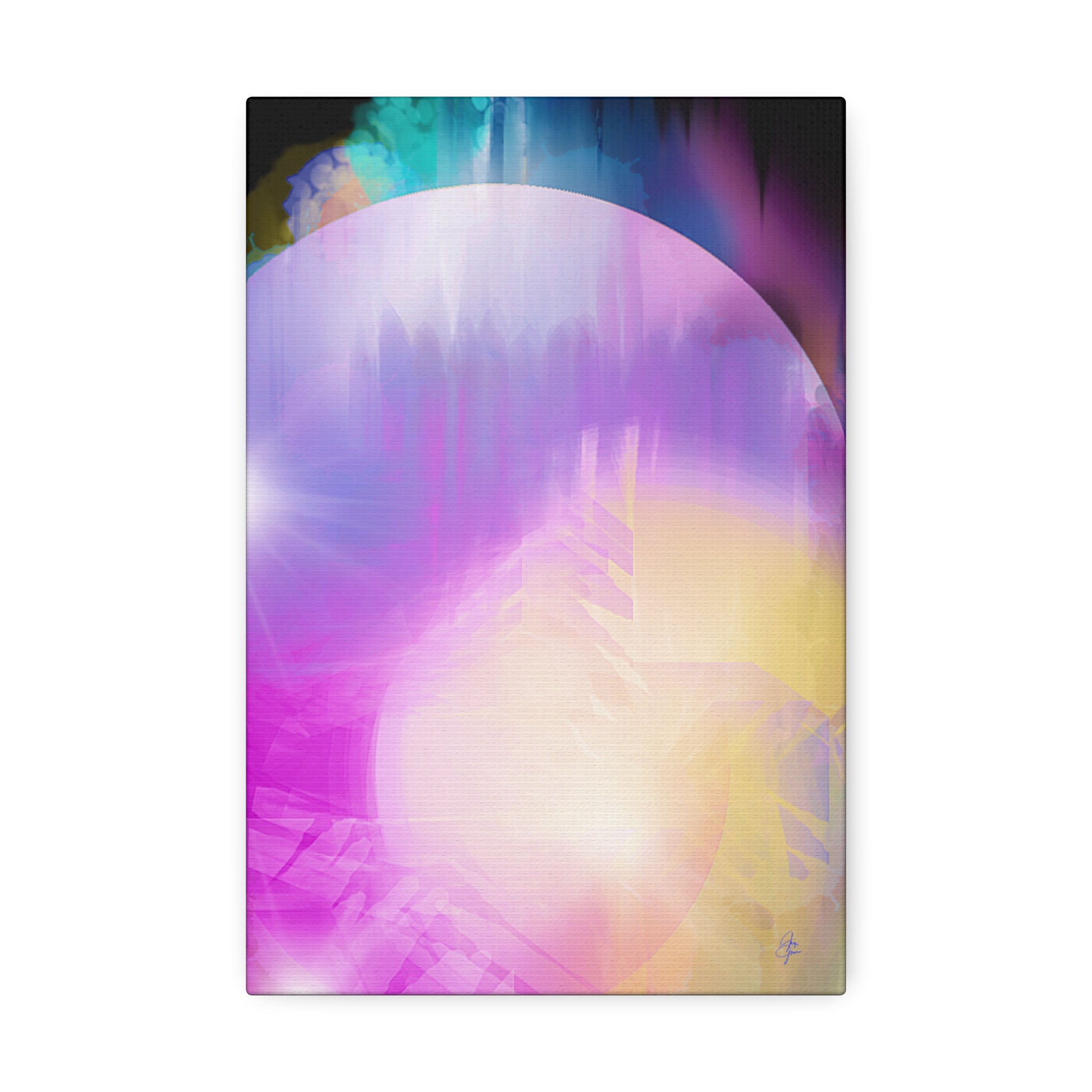 Abstract Aurora Canvas Print — Vibrant Pink & Purple Stretched Wall Art