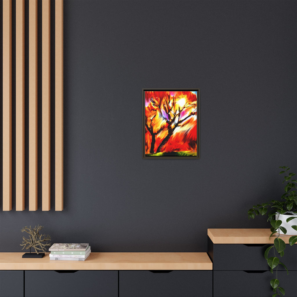 Framed Matte Canvas Print — Vibrant Tree Landscape