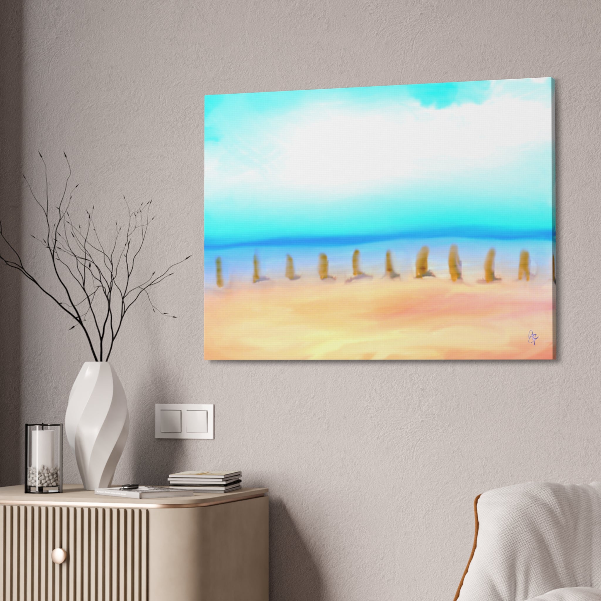 Coastal Sunrise Beach Canvas — Stretched 1.5" Seascape Wall Art