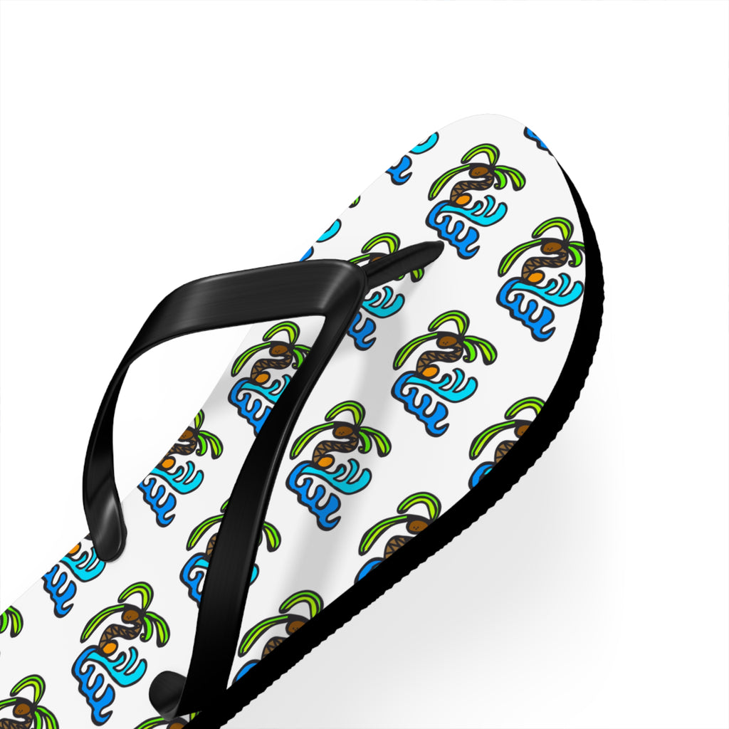 Flip Flops — Tropical Palm Tree Pattern Beach Sandals