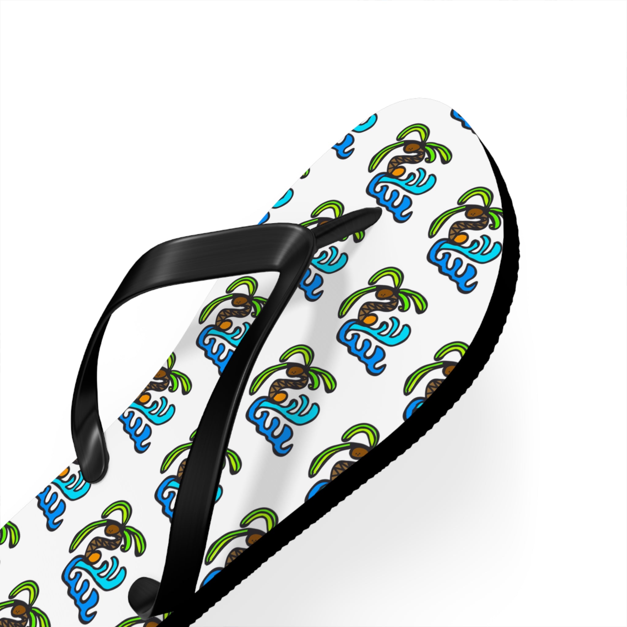 Flip Flops — Tropical Palm Tree Pattern Beach Sandals