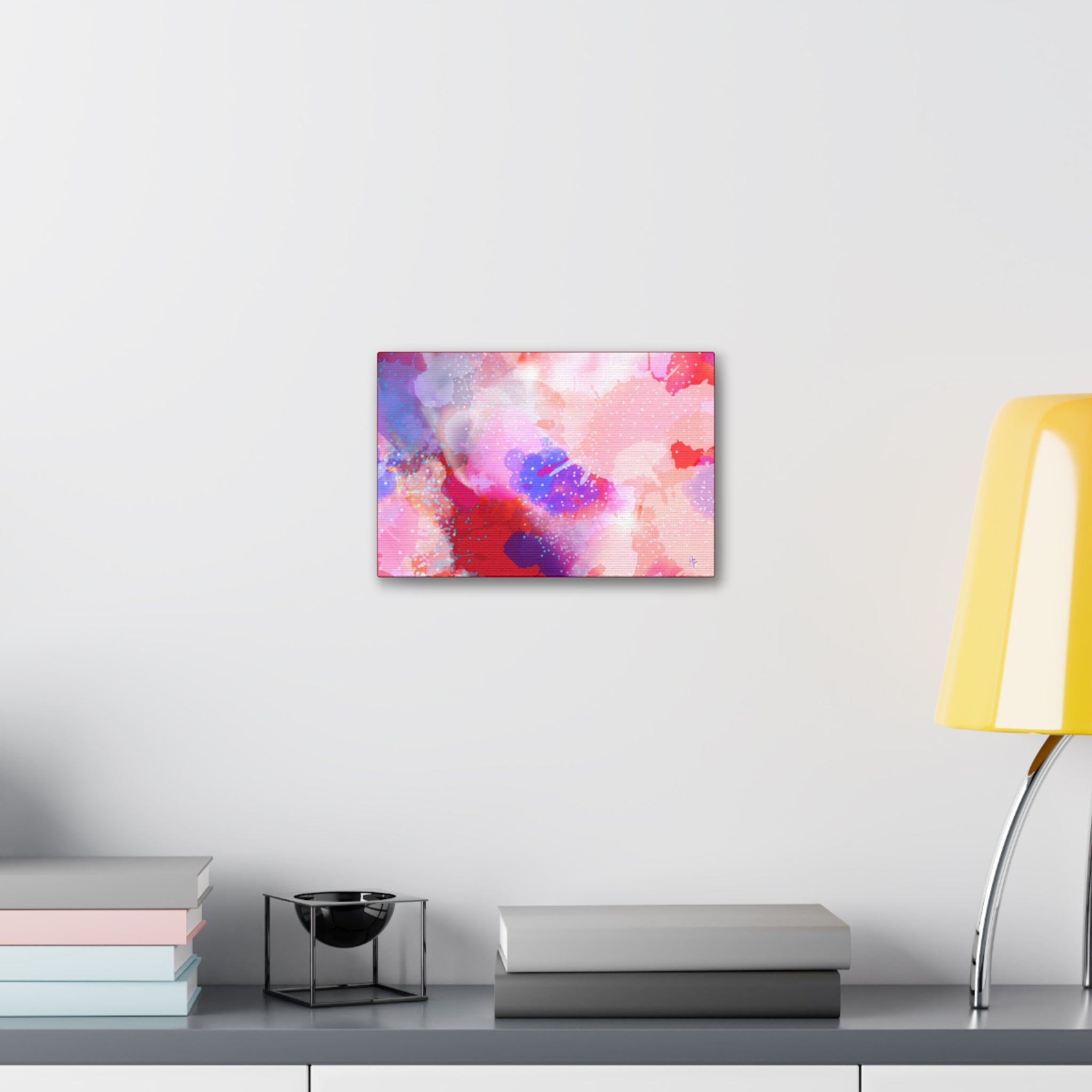 Abstract Pink Watercolor Canvas Wall Art - Stretched 1.5"