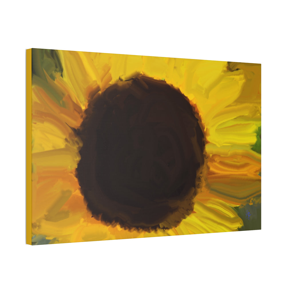 Sunflower Close-Up Canvas Stretched Wall Art