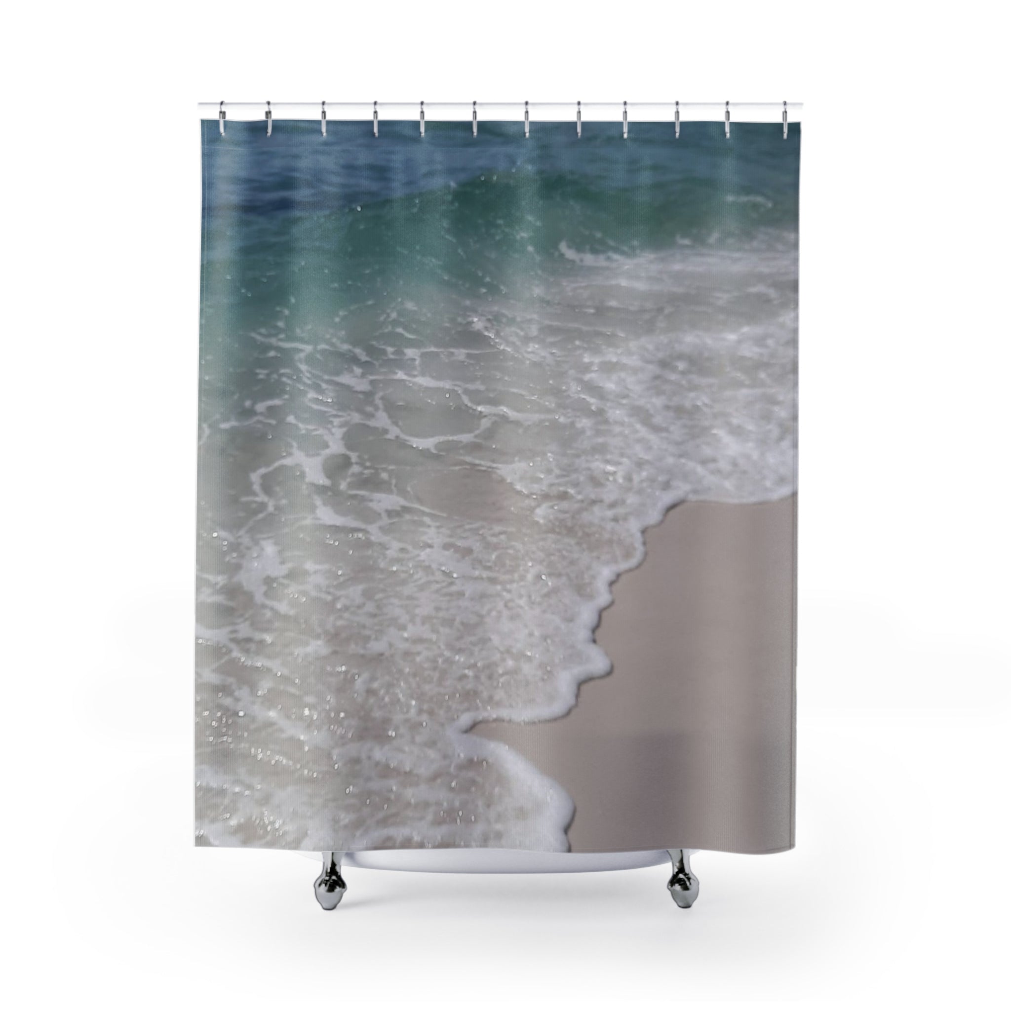 Ocean Waves Shower Curtain - Coastal Bathroom Decor