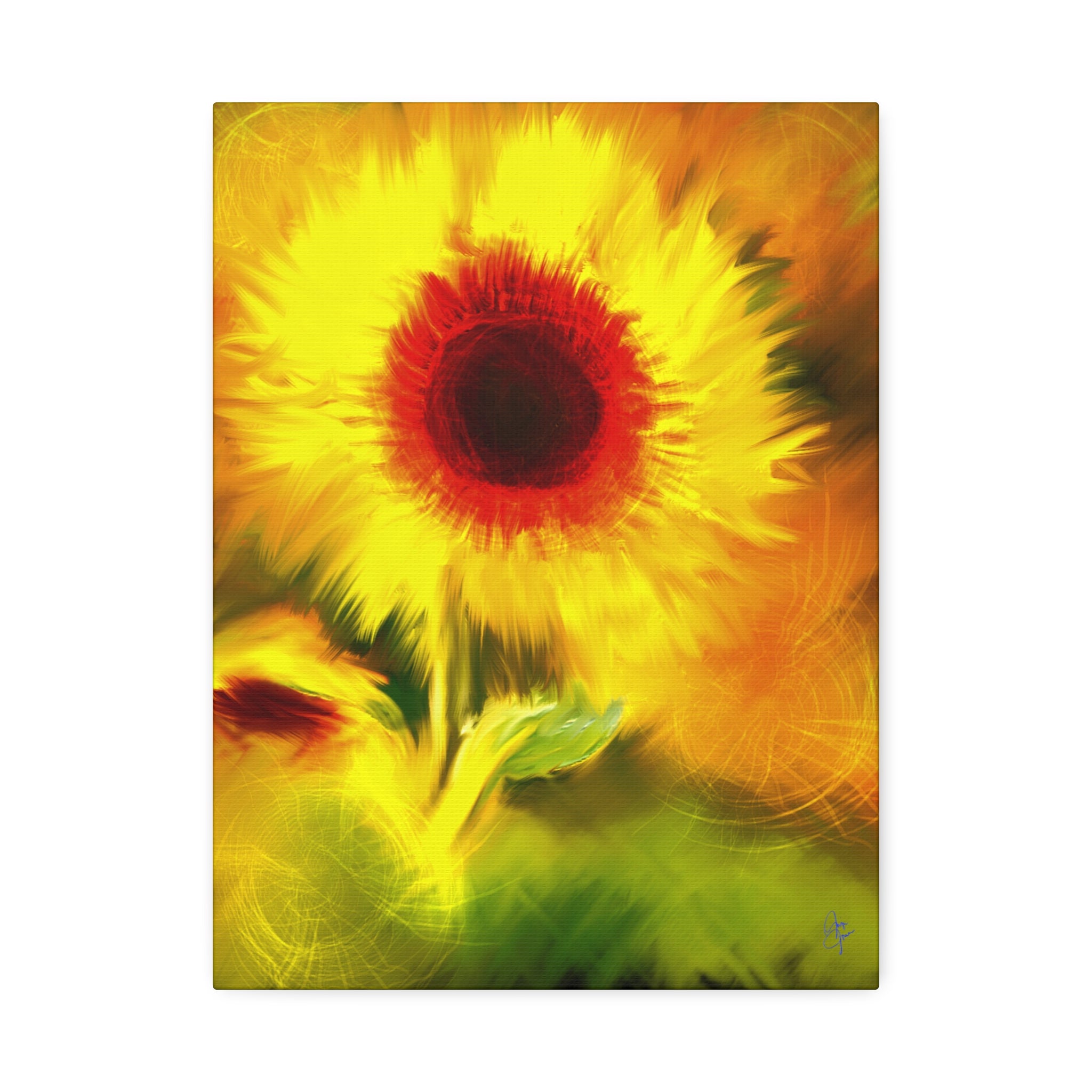 Sunflower Canvas Print – Bright Yellow Floral Wall Art (Stretched 1.5")
