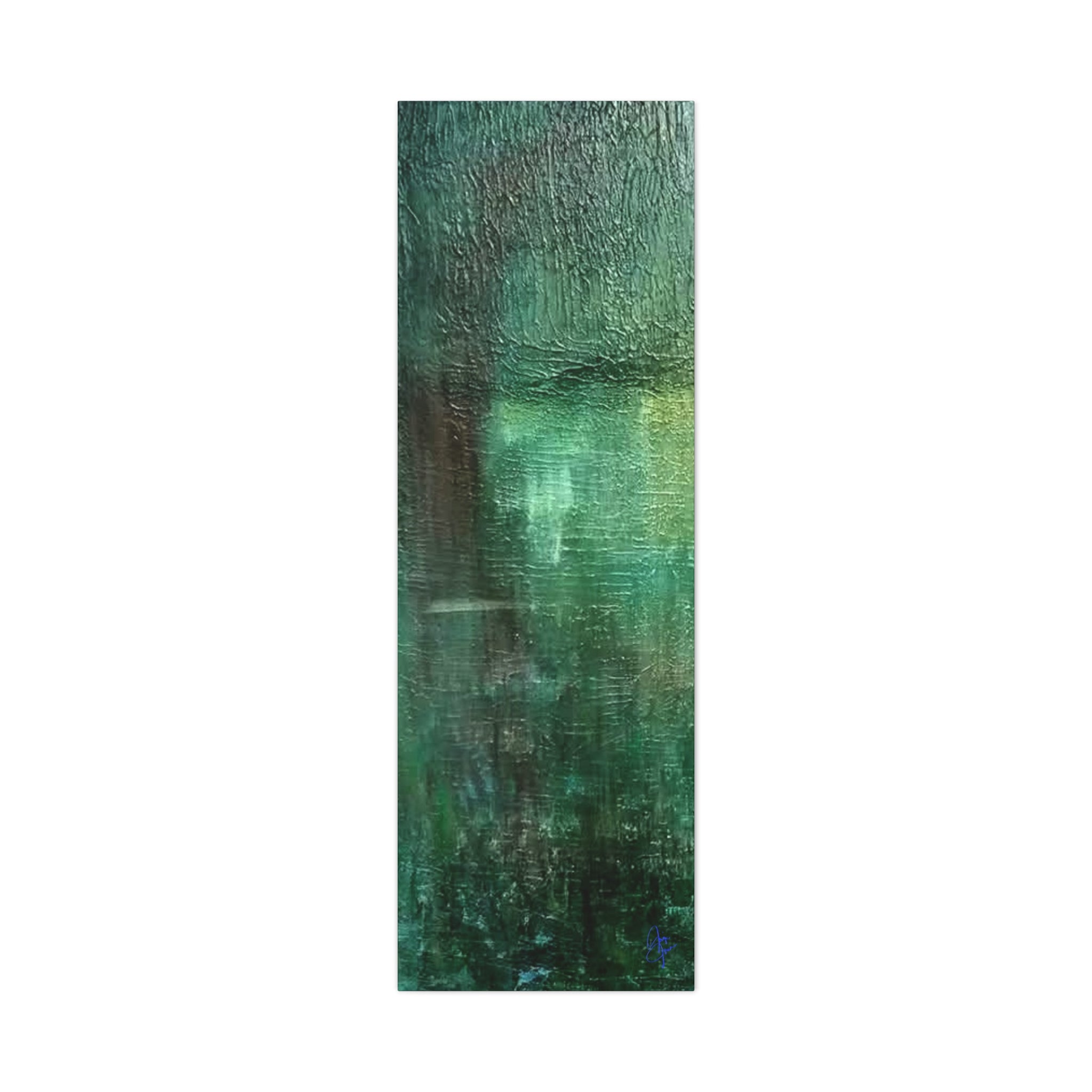 Emerald Abstract Matte Canvas Wall Art — Green Textured Stretched Canvas