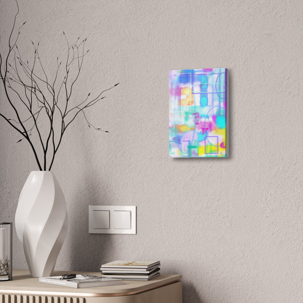 Abstract Pastel Canvas Print — Soft Watercolor Geometric Wall Art