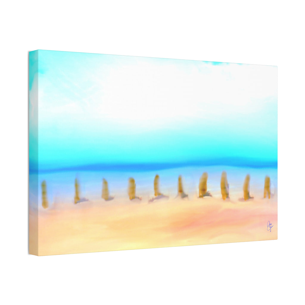 Coastal Sunrise Beach Canvas — Stretched 1.5" Seascape Wall Art