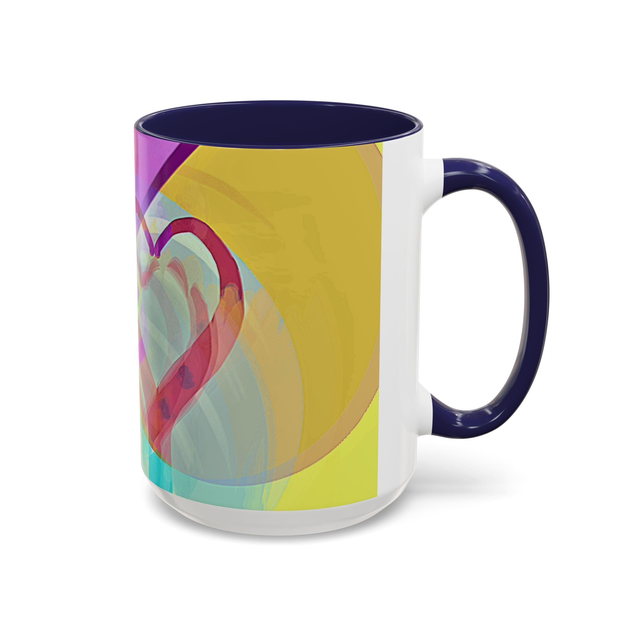 Colorful Heart Coffee Mug – Vibrant Abstract Love Accent Mug (11/15oz)