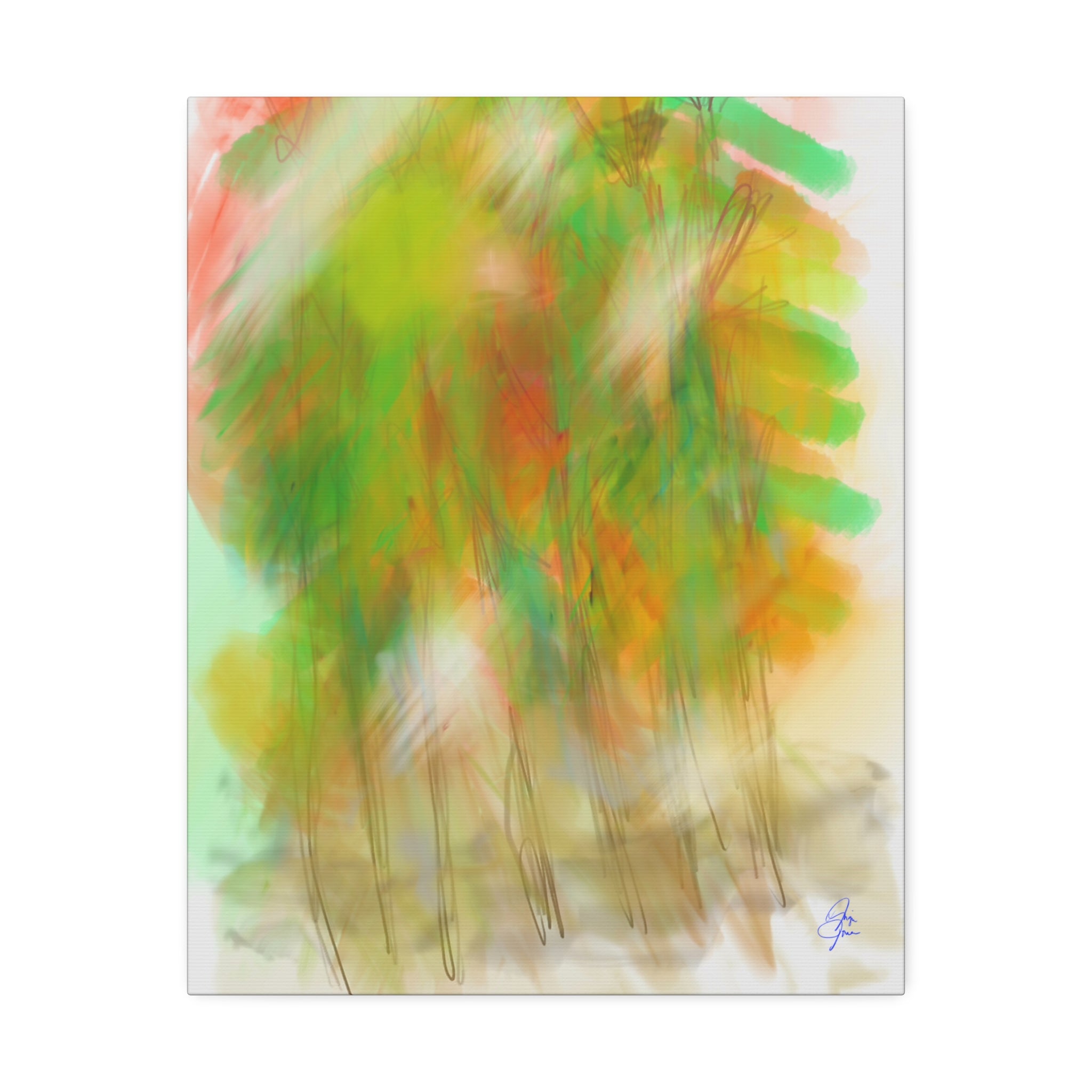 Abstract Green Forest Canvas — Stretched Wall Art