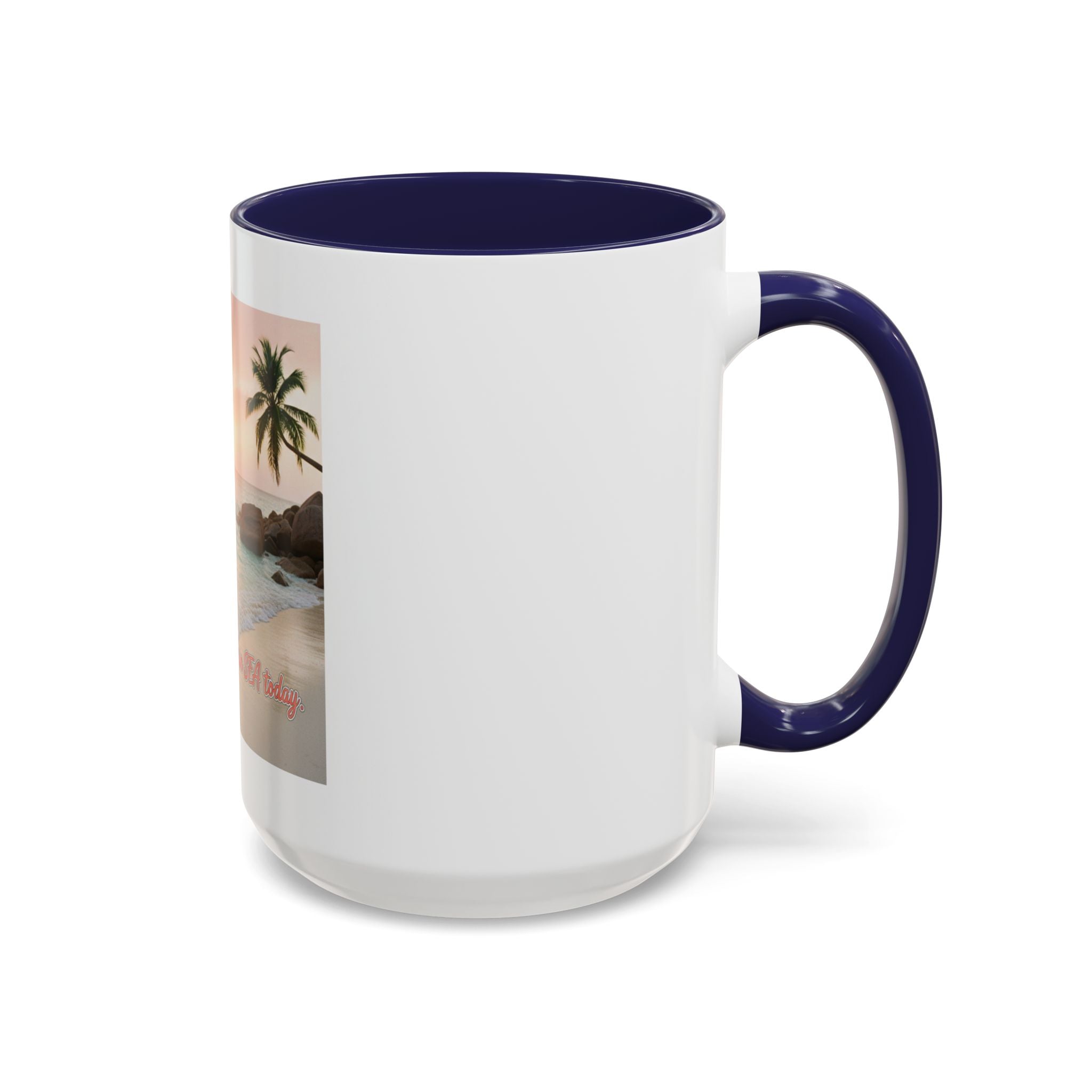 Tropical Beach Coffee Mug — Sunset Palm Ocean Accent Mug (11/15 oz)